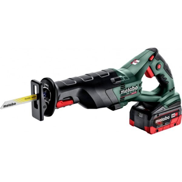 Cordless tail saw Metabo SSE 18 LTX BL Powerful tail saw with low weight and angled soft grip handle for high working comfort Unique Metabo Brushless motor.