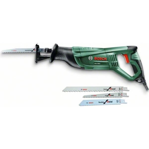 Set with saw tail PSA 700 E together with 3 saw blades. The saw tail PSA 700 E is suitable for any material
