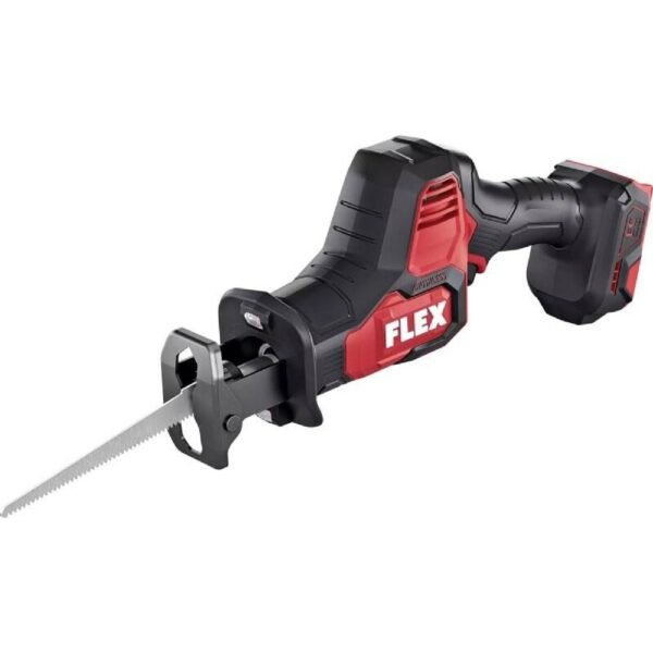 Powerful cordless reciprocating saw with high lift, 18 V with brushless motor, pivoting saw support adapts optimally to the workpiece
