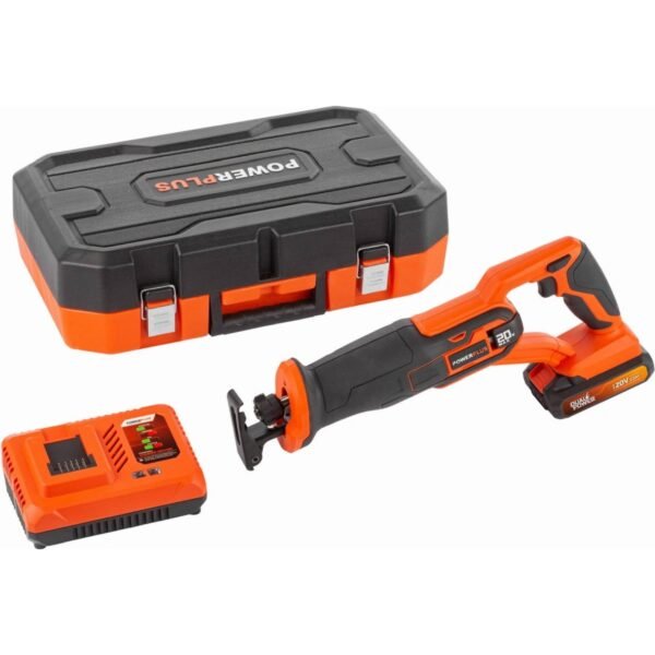 Bargain SET POWDP25110 Cordless chain saws, 20V 2,000mAh Li-Ion batteries, chargers and all that in a practical case.
