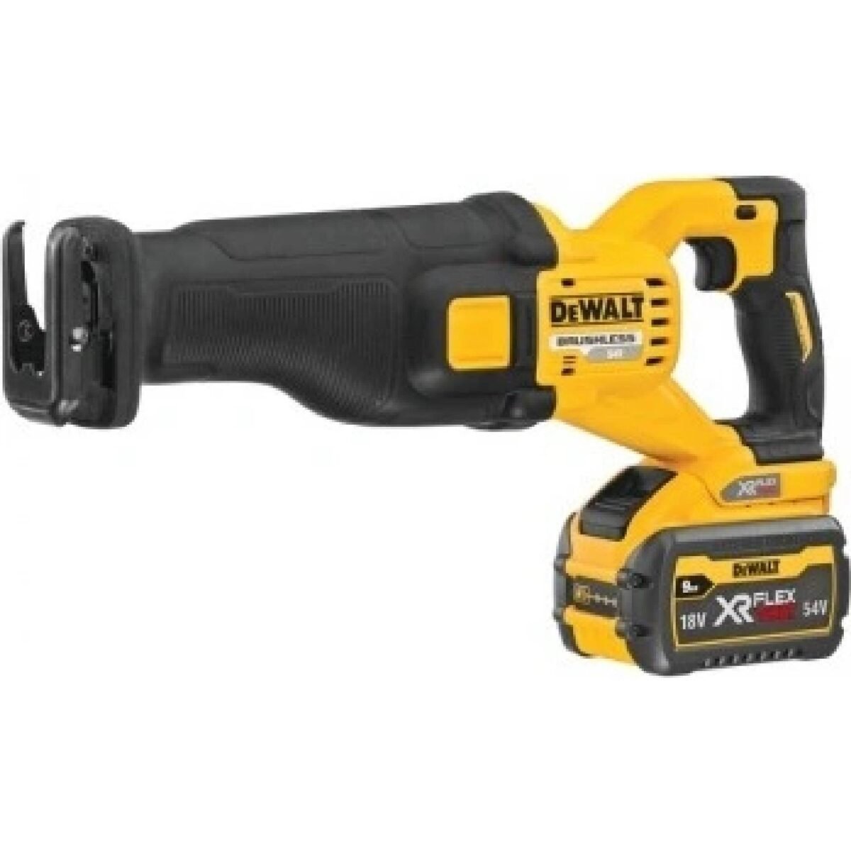 Cordless reciprocating saw DCS389 with twin 54V batteries (9.0 Ah) - DeWALT cordless chainsaw from the most powerful 54V FlexVolt series