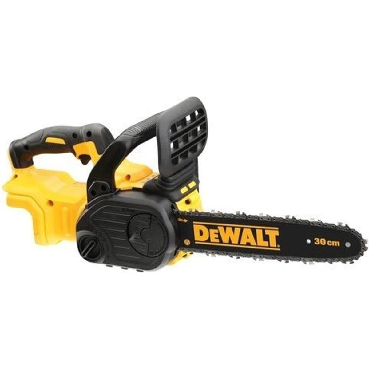 The DeWALT DCM565N cordless chainsaw is equipped with a brushless motor and a 30 cm long bar.