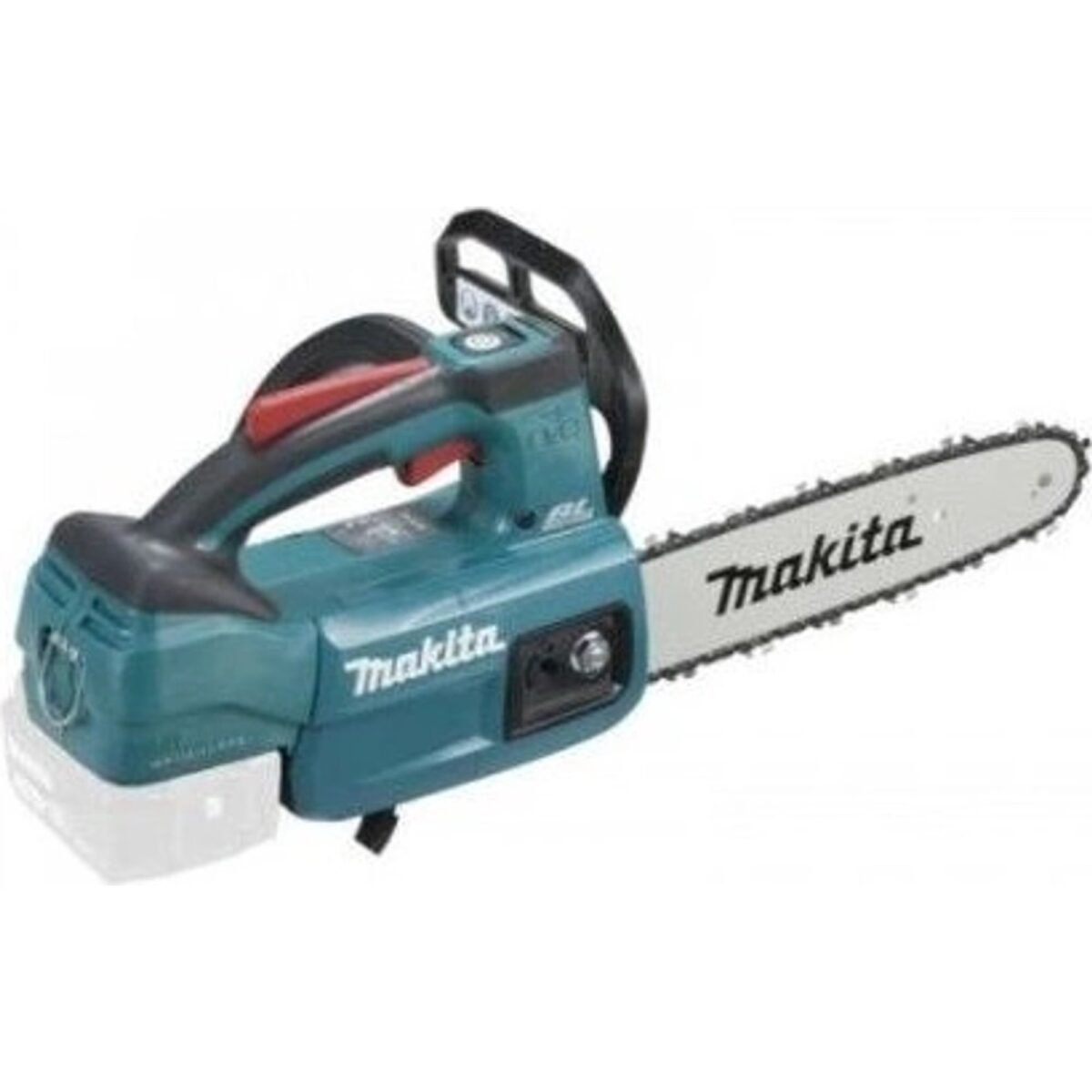 Compact one-handed cordless chainsaw ideal for cutting branches and working at heights. It is highly durable