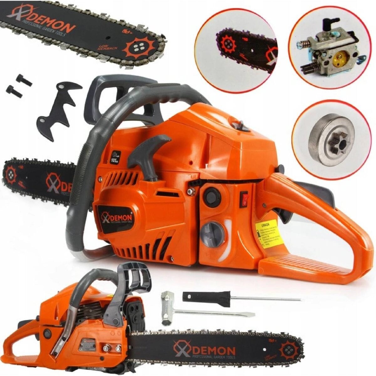 The DEMON® professional chainsaw is an irreplaceable device for every gardener, both for private needs and for professional use.