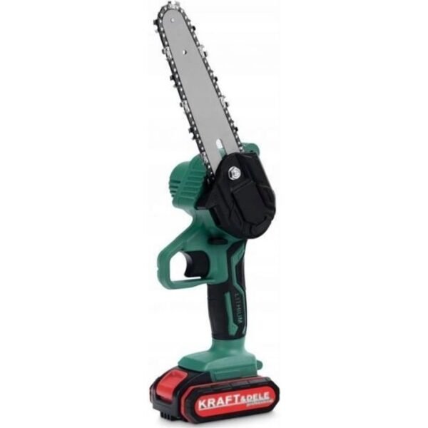 Kraft&Dele AKU chainsaw 21V 18.5cm KD10623 + 2x batteries Mini cordless saw Kraft&Dele model KD10623 is a great helper for cutting trees