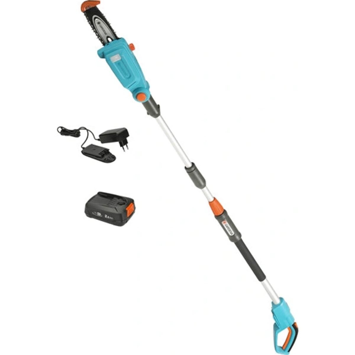 Gardena Cordless telescopic pruning saw TCS 20/18V P4A - a set for immediate use The cordless telescopic pruning saw GARDENA