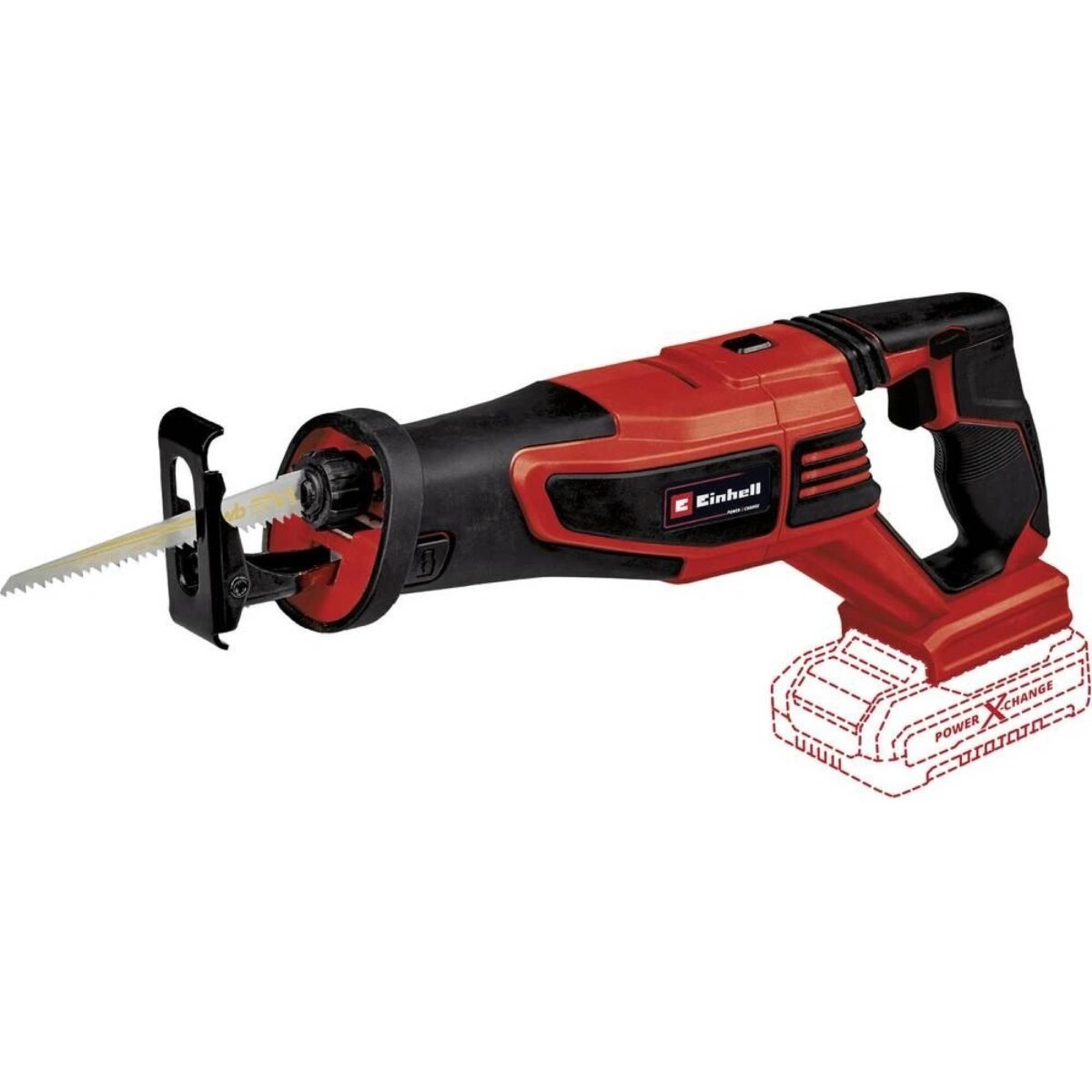 As a member of the Power X-Change series, the Einhell TP-AP 18/28 Li BL - Solo cordless saw offers flexible and unlimited application possibilities.
