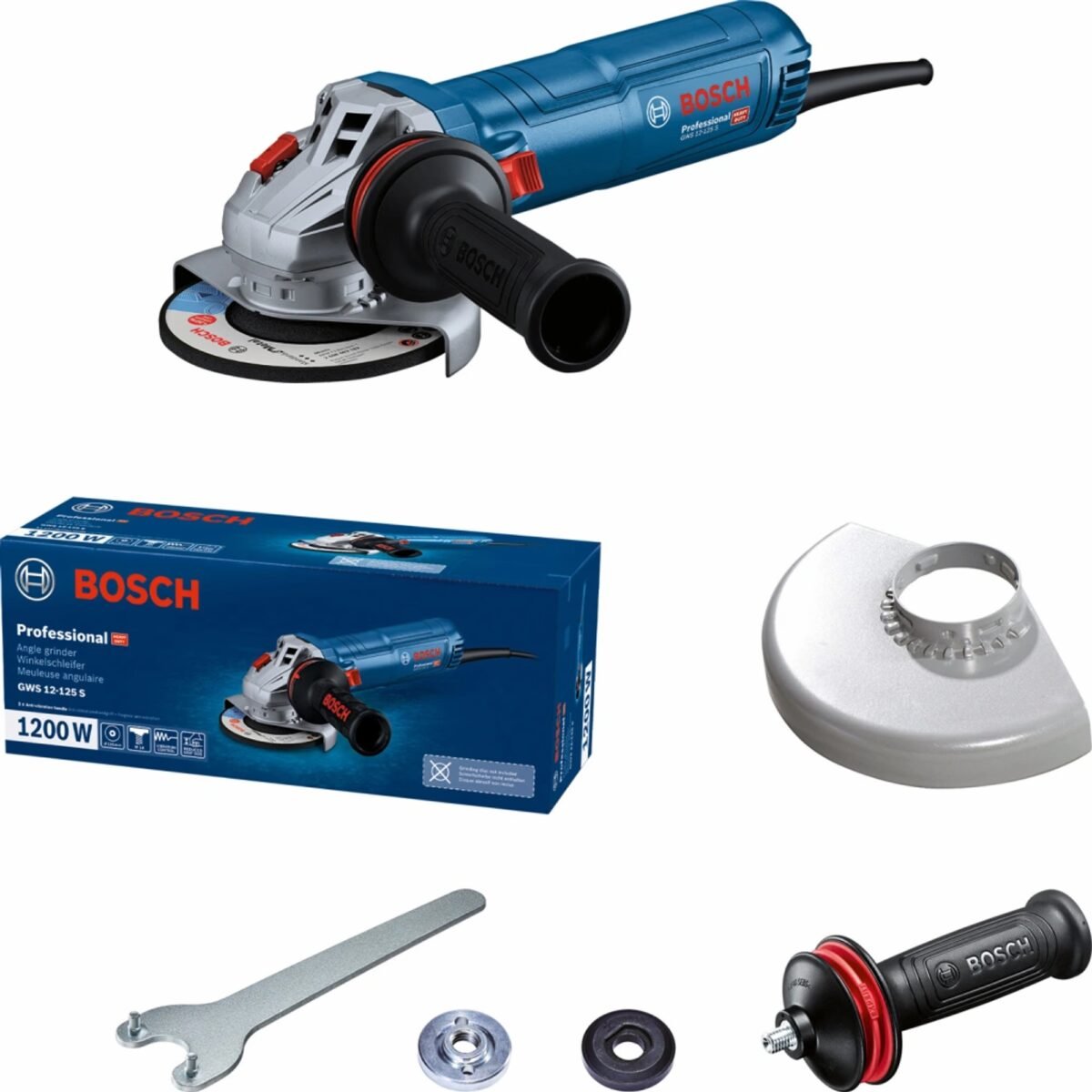 Angle Grinder 1200W, Diameter 125mm, 2800-11000rpm, 2.0kg, KC, RP, SS, OP,