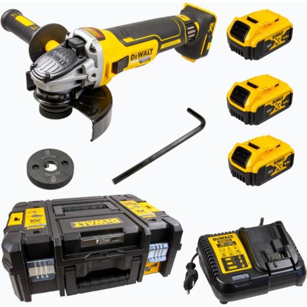 DeWALT DCG405P3 Cordless angle grinder 125 mm 18V 3x5.0Ah Li-Ion Description: Cordless angle grinder 125mm 3x5.0Ah/18V DeWALT DCG405P3 with a powerful brushless motor,
