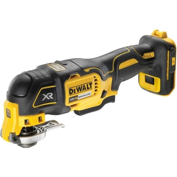 The battery-powered oscillating multi-grinder with a brushless motor boasts a long operating time,