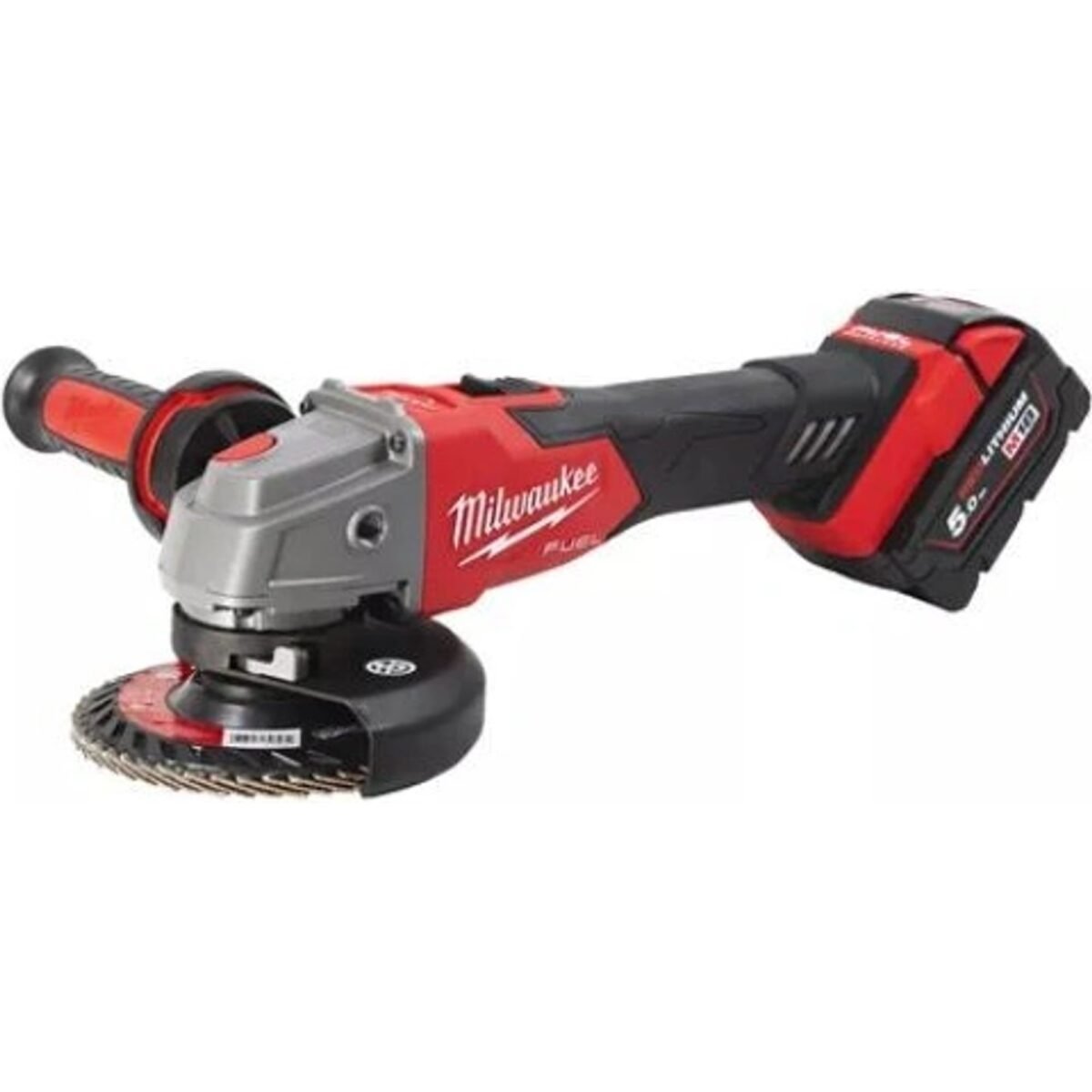 Cordless - battery-powered angle grinder "flexa", disc diameter 125 mm, with sliding switch - Milwaukee MI4933478430 Powerful and practical cordless grinder supplied with the necessary…