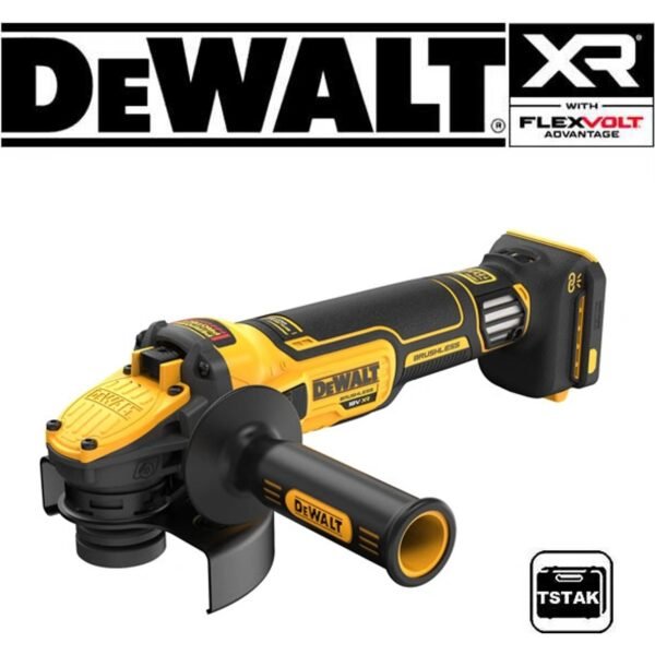 Features Cordless angle grinder 125mm 18V XR FLEXVOLT ADVANTAGE with speed control. Larger brushless motor with more copper in the winding for better transmission of large.