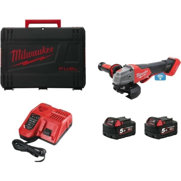 M18 FUEL™ cordless angle grinder 125 mm. It delivers the power of a 1200 W network sander.