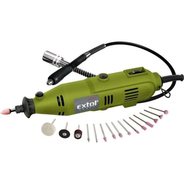 Straight sander with a flexible attachment, 130W - a small sander with a number of attachments, designed for delicate engraving work,