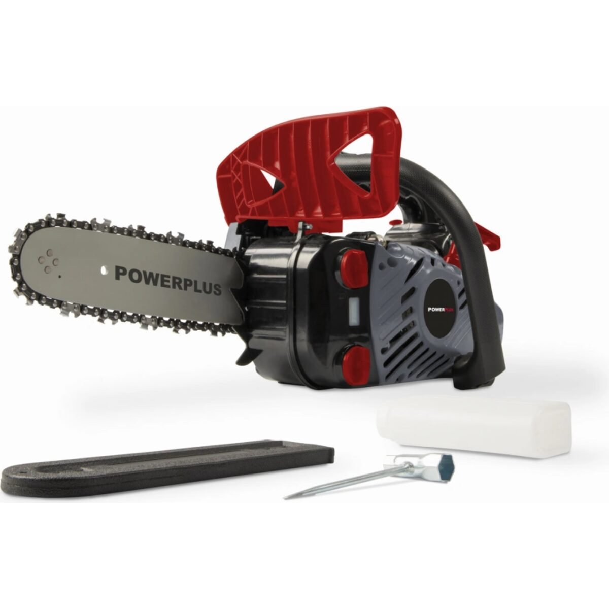 The compact and lightweight design of this POWEG2005 Powerplus chainsaw makes it ideal for those areas of your garden that require light trimming