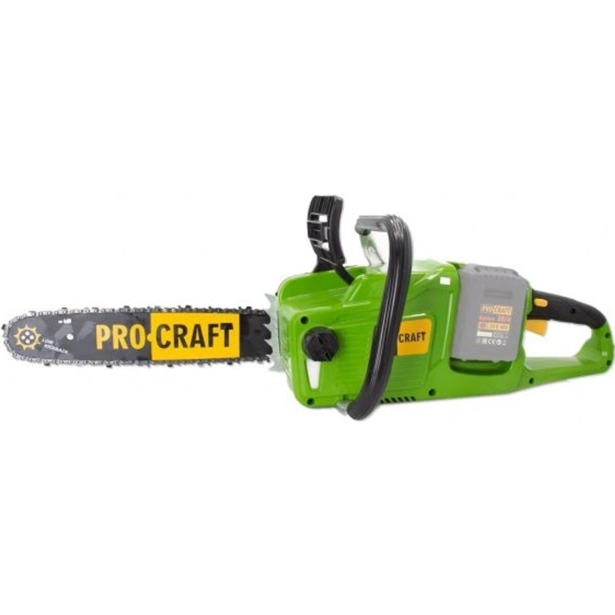 The PROCRAFT PCA40/2 battery-powered chainsaw is a useful helper when processing firewood, minor carpentry work and pruning trees