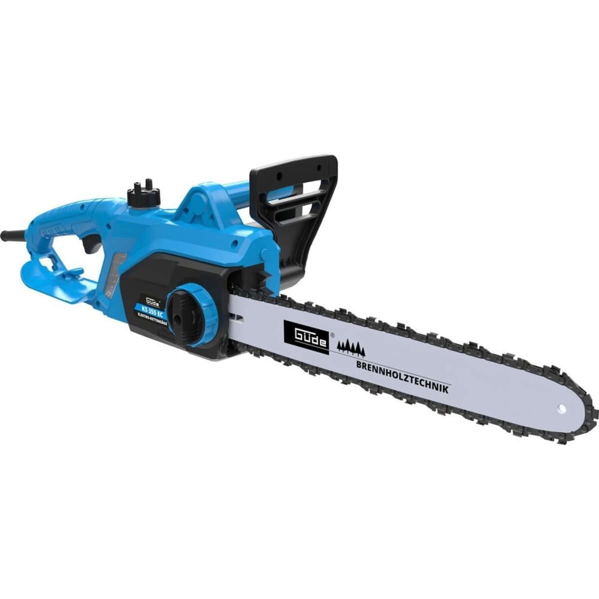 Electric chainsaw Güde KS 355 EC Description: The electric chainsaw Güde KS 355 EC is a reliable tool, ideal for various garden and household tasks, such as trimming