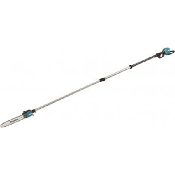 Cordless telescopic chainsaw with a total length of 3.8 m for quiet, safe and comfortable cutting from the ground.