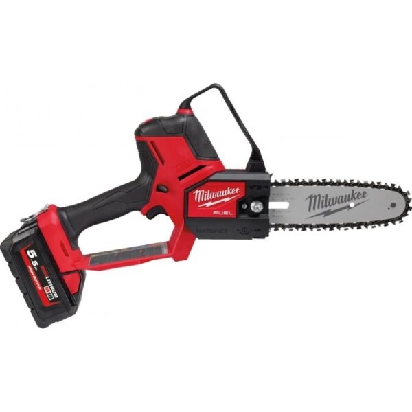 Features The MILWAUKEE M18 FHS20-552 M18 FUEL™ HATCHET™ Pruning Saw provides superior performance and torque for cutting hardwood without jamming.