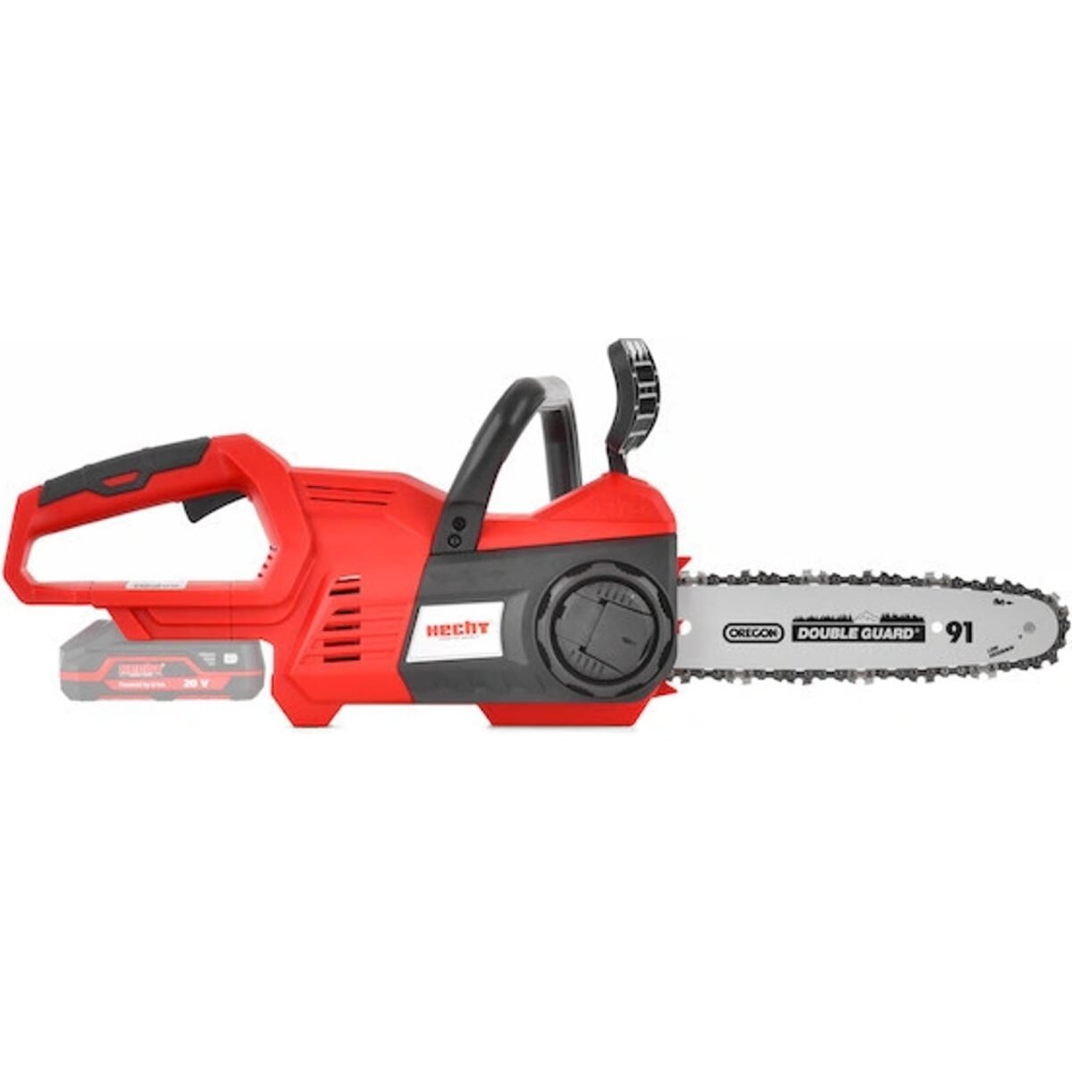 Small cordless saw with 11 cm bar suitable for work in the workshop or pruning trees and bushes. It is powered by a 20 V lithium battery.