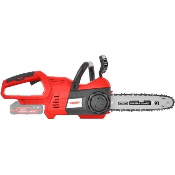 Small cordless saw with 11 cm bar suitable for work in the workshop or pruning trees and bushes. It is powered by a 20 V lithium battery.