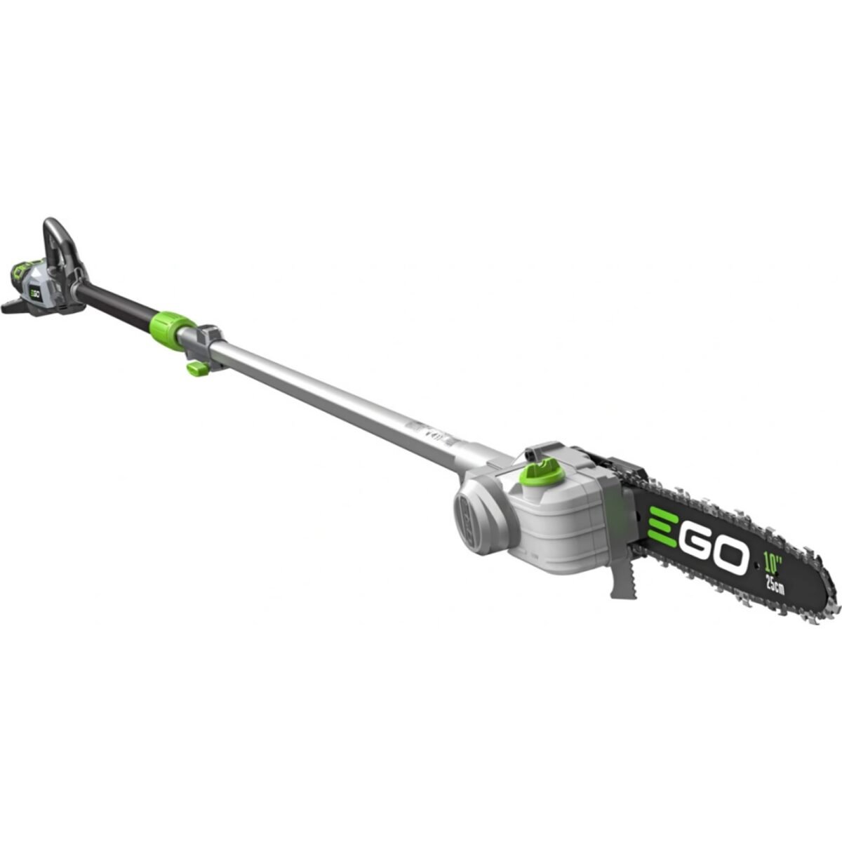 up to the tops of the treetops. The EGO telescopic pruning chainsaw allows you to safely and comfortably prune trees at heights in hard-to-reach places with a stable...
