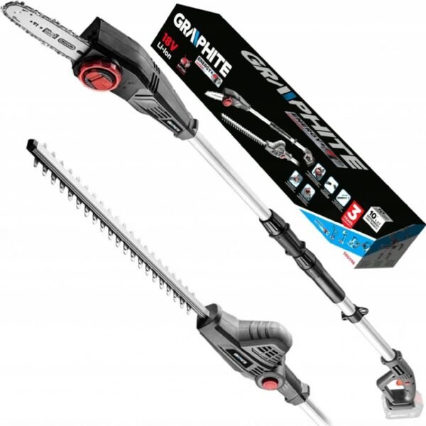 2-in-1 Telescopic Garden Tools - Energy+ Series Chainsaw & Hedge Trimmer 18V GRAPHITE 2m Telescopic Pole.