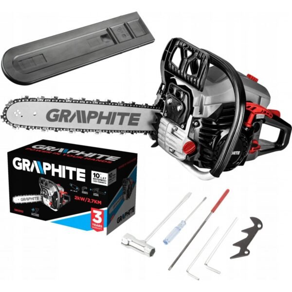 The saw has a 2.7 kW engine with a volume of 52 cm³ and a blade length of 40 cm.