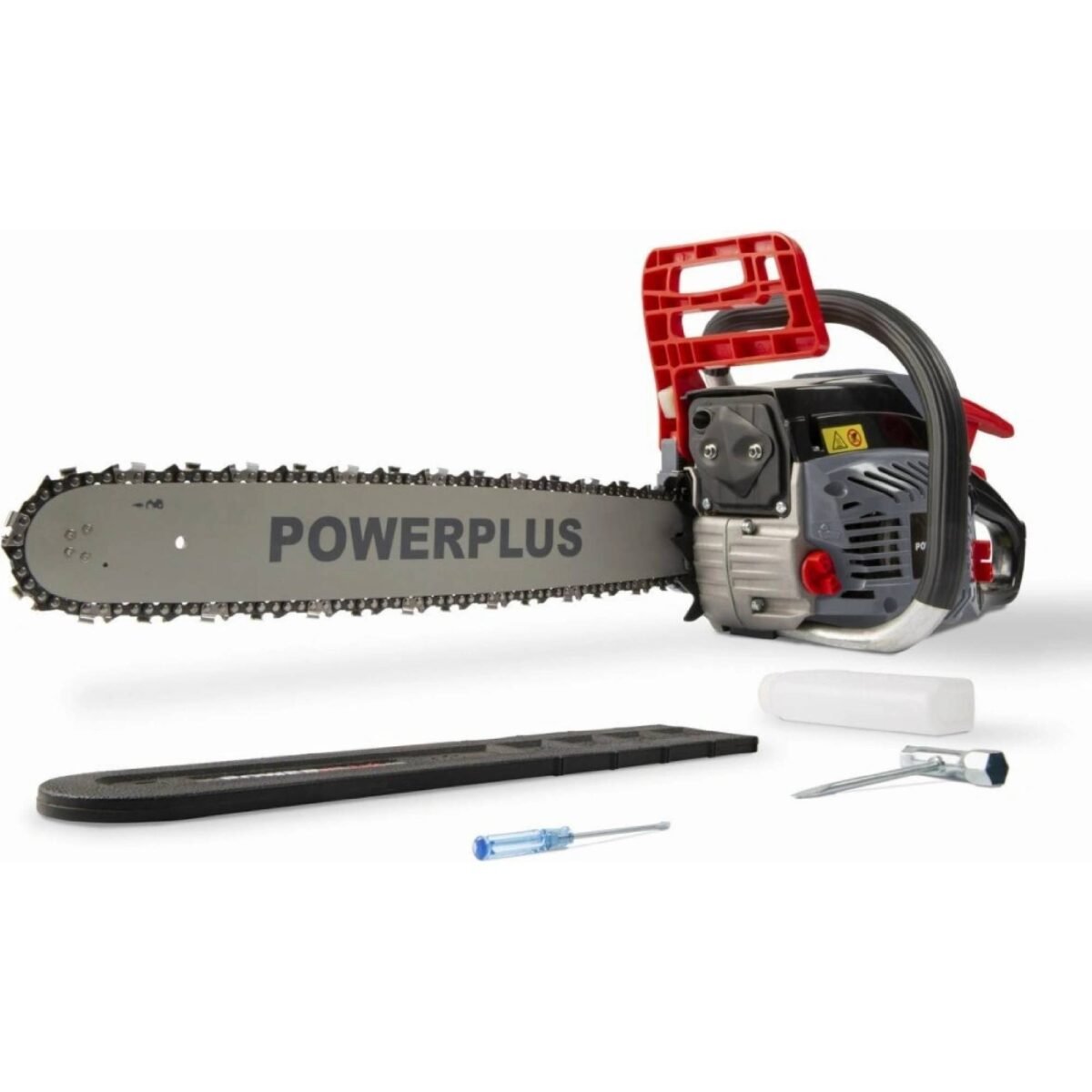 Do you need to cut down a tree? This is no problem for this POWEG2030 chainsaw from Powerplus. It is equipped with an extra long bar of 500 mm and in combination with a high quality chain…