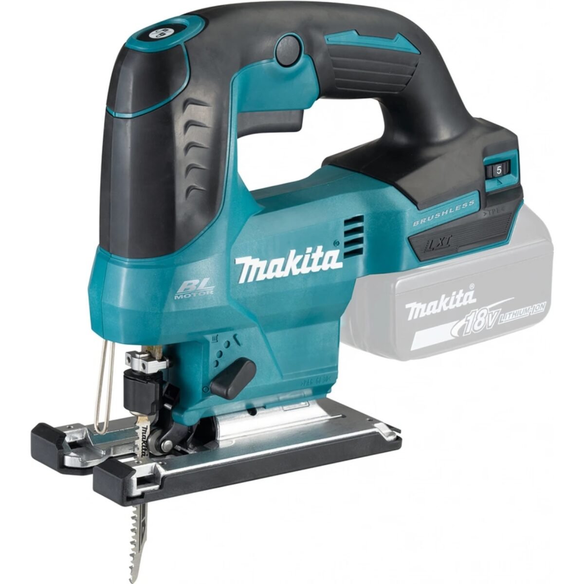 Powerful cordless Li-ion 18V LXT reciprocating saw comparable to the AC version. The slow start allows for very precise work.