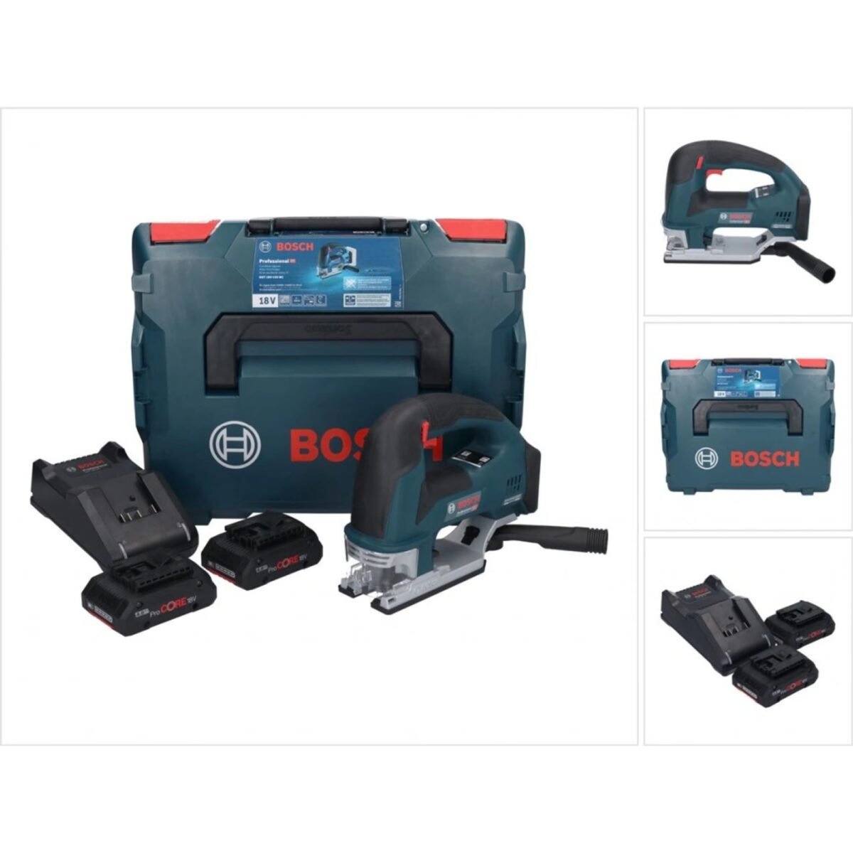 The cordless reciprocating saw Bosch GST 18V-155 BC GST 18V-155 SC Professional (with curved handle) offers a brushless motor and a balanced tool design.