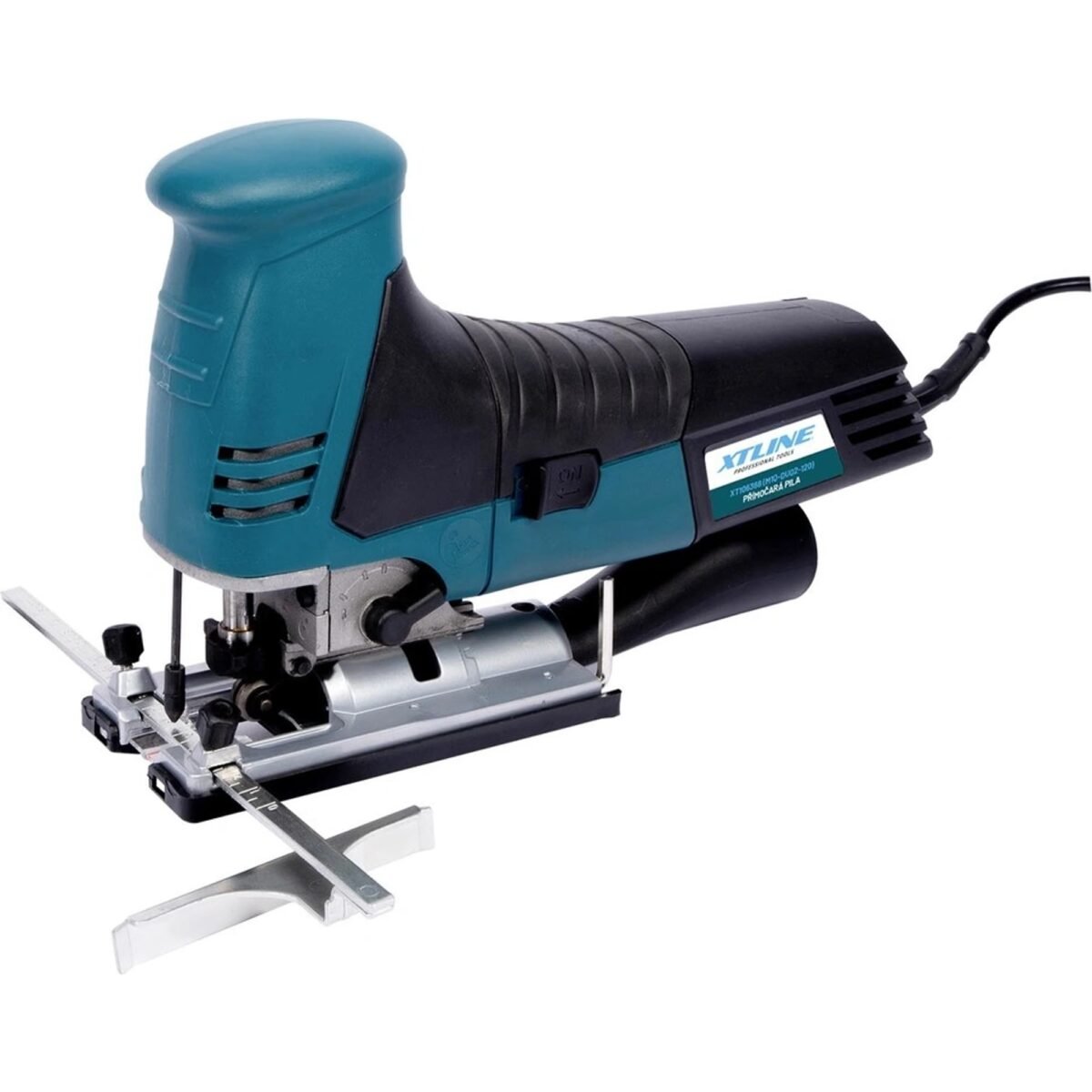 Reciprocating saw for cutting wood, chipboard and metal. The possibility of pre-oscillation adjustment and adjustment of the speed and method of cutting.