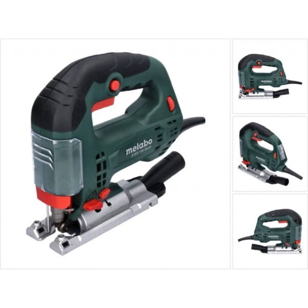 Universal reciprocating saw with curved handle for precise guidance when cutting Precise cutting adapted to the material to be cut thanks to the variable number of strokes,