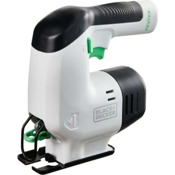 A light and compact cordless reciprocating saw that has a cover made of 50% certified recycled material Tritan Renew.
