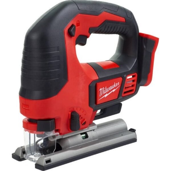 The Milwaukee M18 BJS Reciprocating Saw with a high-performance motor provides 2800 strokes/min for fast cutting.