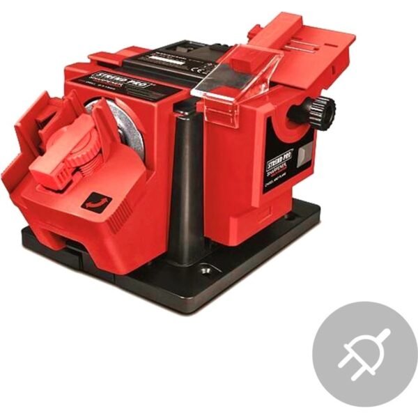 Universal grinding station designed for sharpening and grinding tools. Suitable for sharpening drill bits or knife blades, scissors, chisels, chisels and others. Voltage: 230 V / 50 Hz Power consumption: