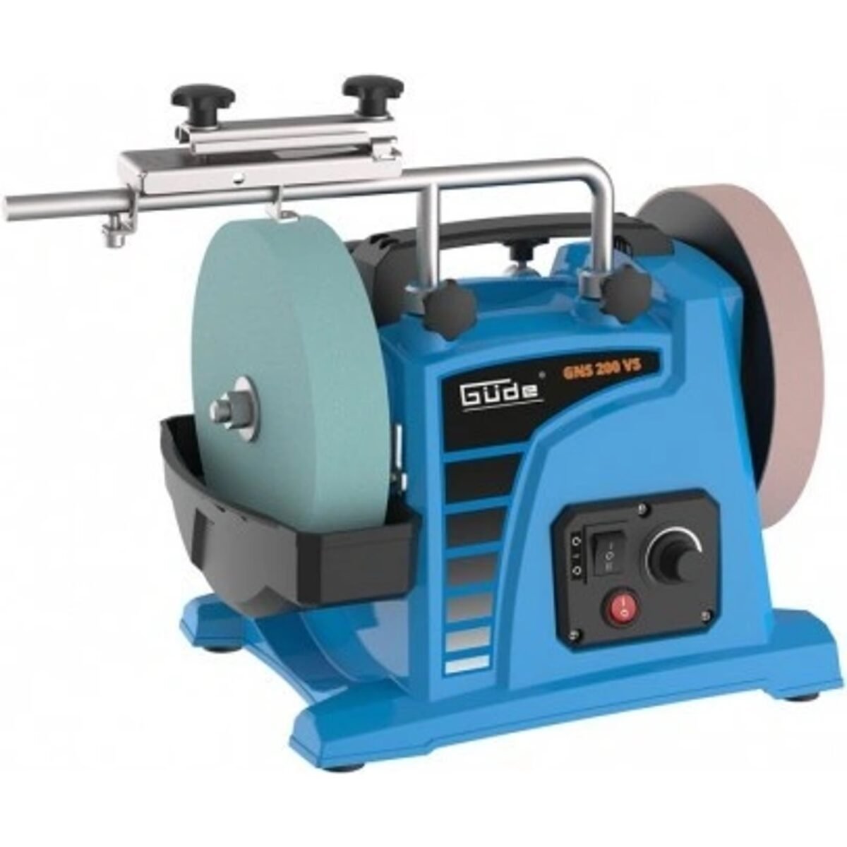 Güde GNS 200 VS Tabletop Combination Sander Description: This tabletop combination sander is ideal for do-it-yourselfers and craftsmen who need to perform wet fine sanding.