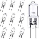 Rpanle Halogen Pin Base Capsule Lamp G4 12 V 10 W Halogen Bulbs 3000 K Warm White Dimmable Bulb for Indoor Lighting, Bedroom, Cooker, Signal Lamp Pack of 10