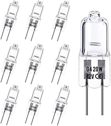 Rpanle Halogen Pin Base Capsule Lamp G4 12 V 10 W Halogen Bulbs 3000 K Warm White Dimmable Bulb for Indoor Lighting, Bedroom, Cooker, Signal Lamp Pack of 10