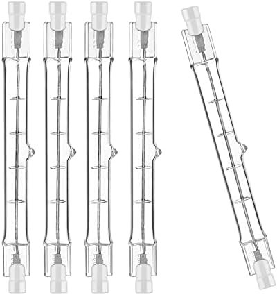 Jaenmsa R7S Halogen Rod 118 mm, Halogen Bulb R7s 118 mm, Pack of 6 Uplighter Bulbs 200 W 230 V 2700 K Warm White, Construction Spotlight Bulb Dimmable for Living Room Lights