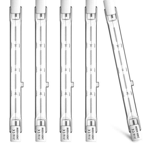 DoRight 500W R7s Halogen Bulb 118 mm Dimmable Warm White 2800K Linear Halogen Floodlight J118 Safety Bulb 118 mm Length Spotlight Bulb 11000lm AC 220-240V (Pack of 5)