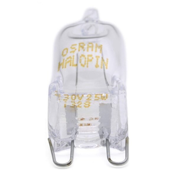 Osram Halopin, Backofen-Lampe 230/240 V, 25 W, G9 Halogen, Stiftform, für Öfen und Mikrowellen, geeignet für hohe Temperaturen, benutzt von Bosch, Neff, Siemens, Delonghi, Ocean, Fagor, 2 Stück