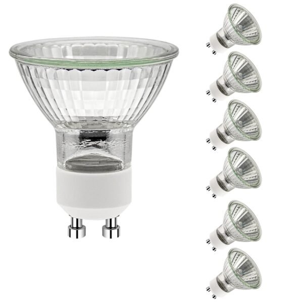 Jaenmsa GU10 35 W Halogen Light Bulbs, GU10 Dimmable, Halogen Bulbs GU10 2700 K Warm White, 230 V Halogen 35 W Bulb, Halogen Reflector 50 x 53 mm, Halogen Spot Ceiling Light Bulbs 420 LM, Pack of 6