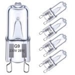 OSDUE G9 Halogen Bulbs, Pack of 5 Capsule Lamps, Dimmable 28 W, 230 V, Warm White Lamps 2800 K for Oven, Microwave, Cooker, Ceiling Lights