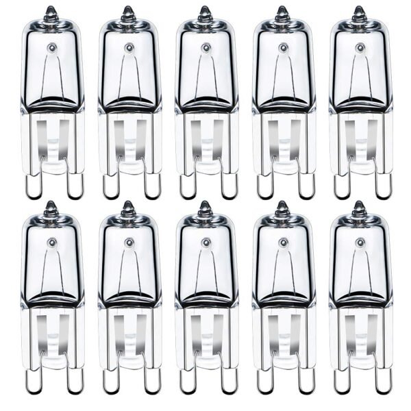 G9 halogen bulbs, 33 W, capsule light bulbs, 230 V, 2700 K warm white, dimmable, pack of 10