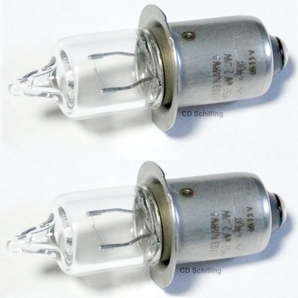 Narva 2 Pack Halogen HS3 Miniature Bulbs 6V/2.4W/0.4A/PX 13.5s